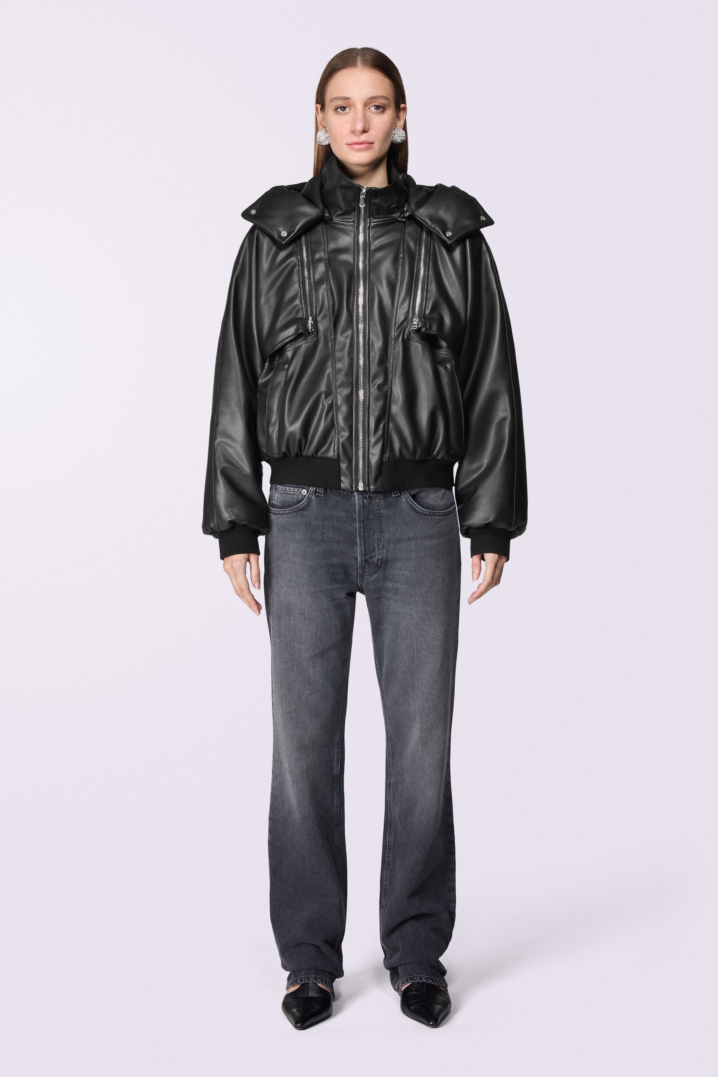 Unisex Faux Leather Jacket Black